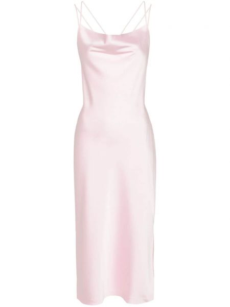 Σατέν βραδινό φόρεμα Rotate ροζ