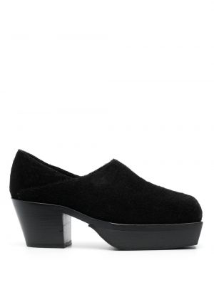 Pantofi loafer din piele de căprioară din piele Eckhaus Latta negru