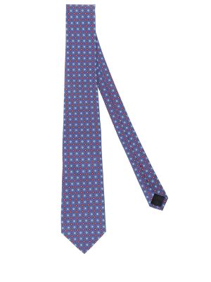 Шелковый галстук с принтом Cesare Attolini синий