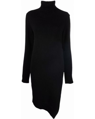 Asymetrické pletené šaty Jil Sander černé