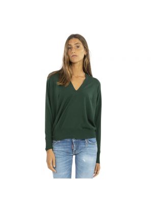 Sweter z wełny merino z dżerseju Zanone zielony