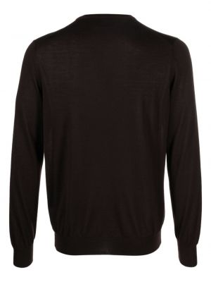 Sweter z kaszmiru z okrągłym dekoltem D4.0 brązowy