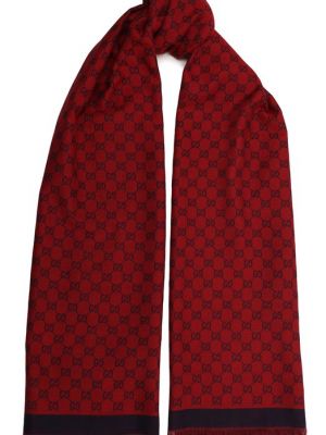 Хлопковый шарф Gucci красный