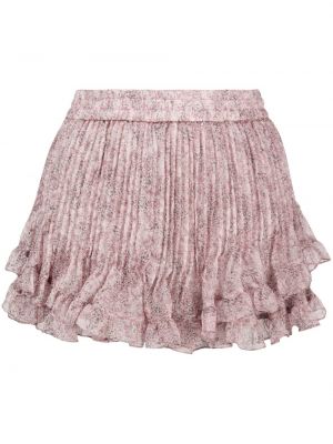 Svilene kratke hlače s cvjetnim printom s printom Pnk ružičasta