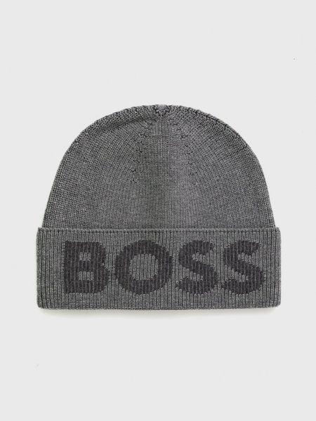 Вълнена шапка Boss сиво
