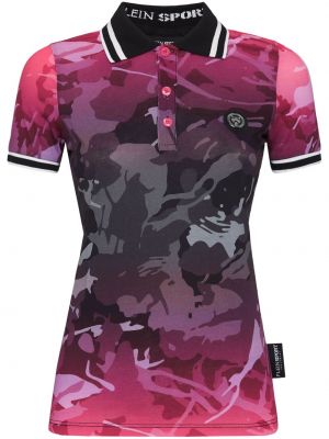 T-shirt aus baumwoll mit print mit camouflage-print Plein Sport pink
