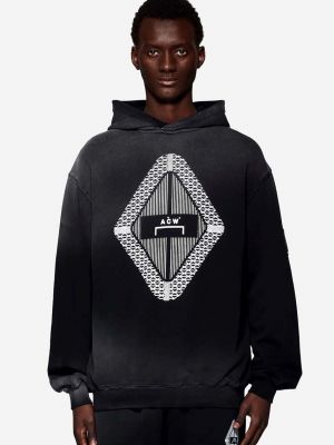 Pamučna hoodie s kapuljačom s printom s prijelazom boje A-cold-wall* crna