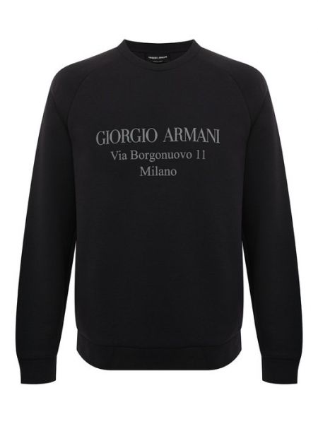 Хлопковый свитшот Giorgio Armani синий