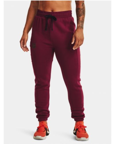 Fleecové sportovní kalhoty Under Armour červené