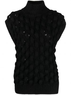 Džemperis ar augstu apkakli bez piedurknēm Simone Rocha melns