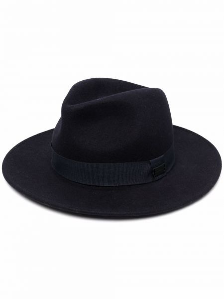 Vlněný klobouk Emporio Armani modrý