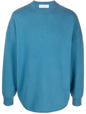 Bluza z kaszmiru z okrągłym dekoltem Extreme Cashmere niebieska