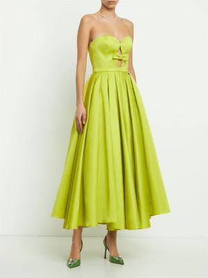 Midi šaty s mašľou Elie Saab zelená