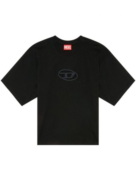 Medvilninis marškinėliai Diesel juoda