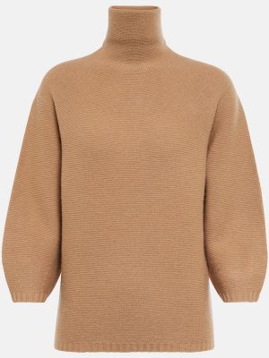 Kašmírový vlněný svetr Max Mara béžový