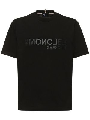 Bavlněné tričko jersey Moncler Grenoble černé