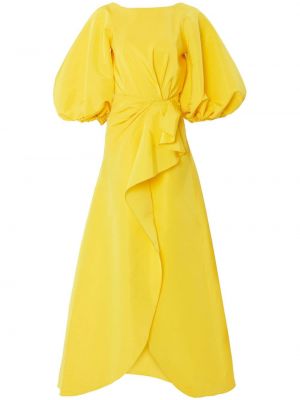Μεταξωτή βραδινό φόρεμα Carolina Herrera κίτρινο