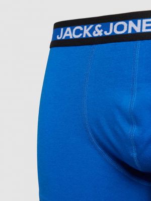 Bokserki slim fit z nadrukiem Jack & Jones niebieskie
