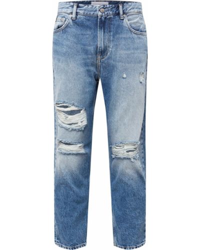 Дънки straight leg Calvin Klein Jeans светлосиньо