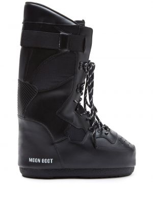 Nėriniuotos guminiai batai su raišteliais Moon Boot juoda