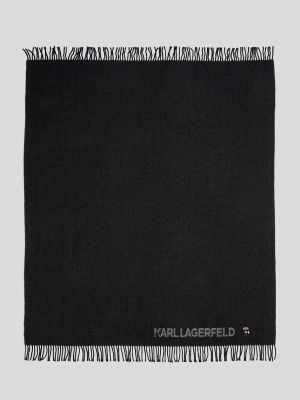 Меланжов кашмирен шал Karl Lagerfeld черно