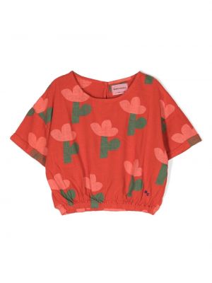 T-shirt a fiori Bobo Choses rosso