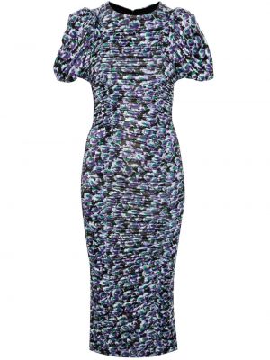 Φλοράλ μίντι φόρεμα με σχέδιο Rotate μαύρο