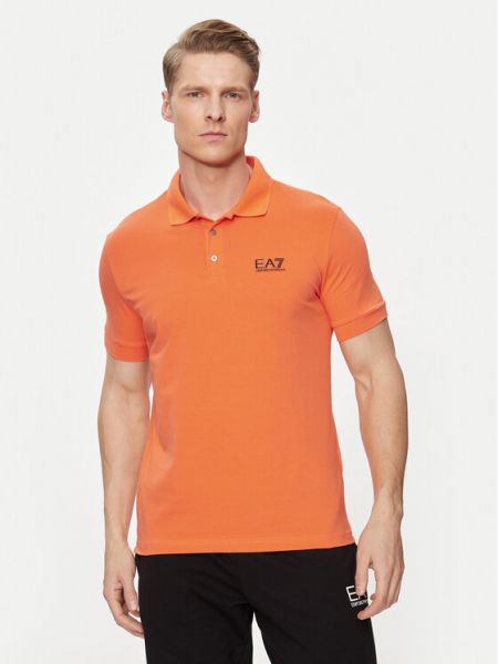 Polo marškinėliai Ea7 Emporio Armani oranžinė