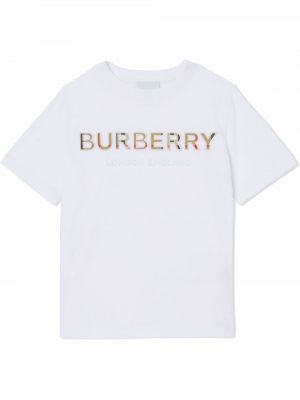 Brodert t-skjorte for jenter Burberry Kids hvit