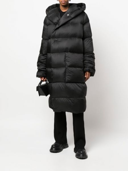 Kabát s kapucí Rick Owens černý