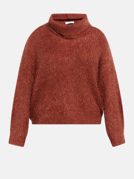 Пуловер с высоким воротником Sheego коричневый