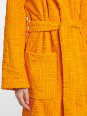 Памучен халат Bottega Veneta оранжево
