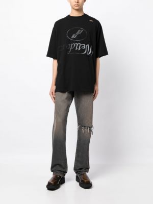 T-shirt aus baumwoll mit print We11done schwarz