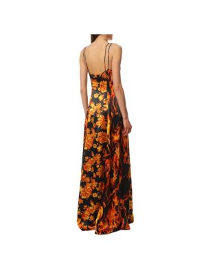 Шелковое платье из вискозы Vetements оранжевое