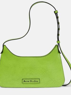 Bolsa de hombro de cuero Acne Studios verde