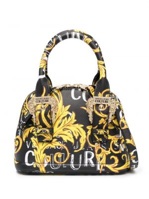 Leder shopper handtasche Versace Jeans Couture schwarz