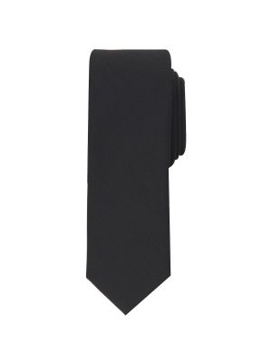 Однотонный атласный узкий галстук Bespoke черный