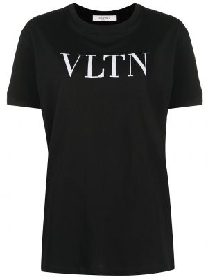 T-shirt brodé à paillettes Valentino Garavani noir