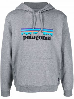 Długa bluza z nadrukiem Patagonia szara