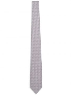 Selyem hímzett nyakkendő Emporio Armani szürke