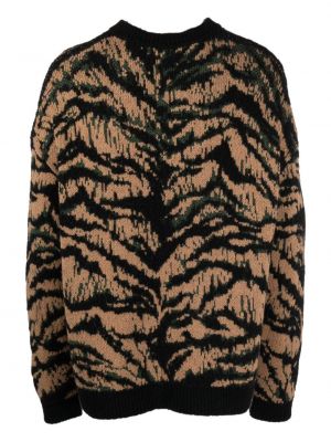 Raštuotas vilnonis džemperis su tigro raštu Roberto Cavalli