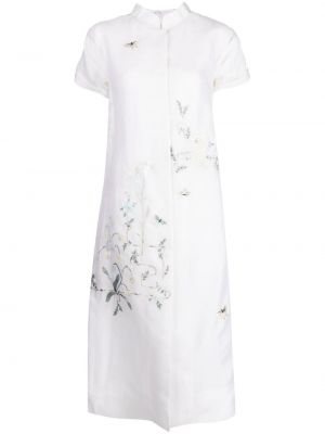 Palton cu model floral cu imagine Shiatzy Chen alb