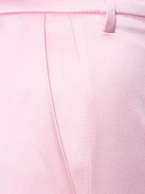 Hedvábné saténové rovné kalhoty Magda Butrym růžové