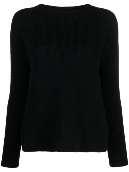 Sweter wełniany z kaszmiru z okrągłym dekoltem S Max Mara czarny