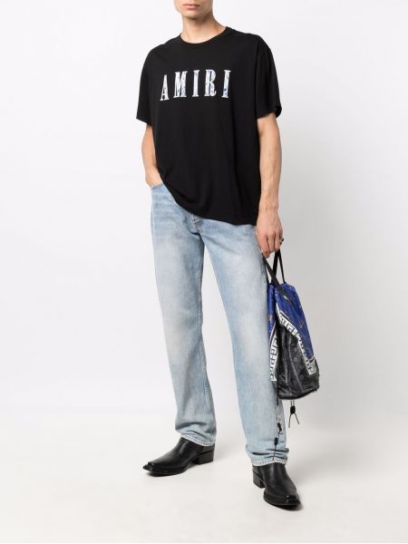 Camiseta de cachemir con estampado de cachemira Amiri negro