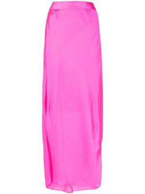 Saténové dlouhá sukně Forte Forte růžové