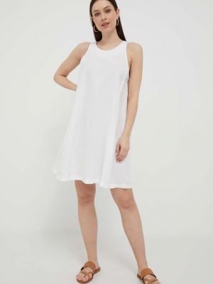 Lniana sukienka mini United Colors Of Benetton biała