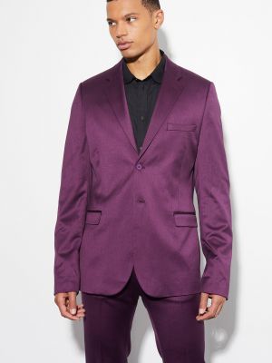 Атласный пиджак Boohoo фиолетовый