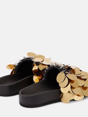 Sandale din piele Paco Rabanne negru