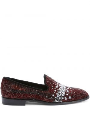 Kristallidega loafer-kingad Giuseppe Zanotti punane